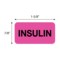 Nevs Label, Insulin 7/8" x 1-5/8" Flr Pink w/Black P-14470 - alternate 2
